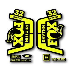 Fox 32 Rhythm Fork Stickers 2018 2019 fluorescent yellow