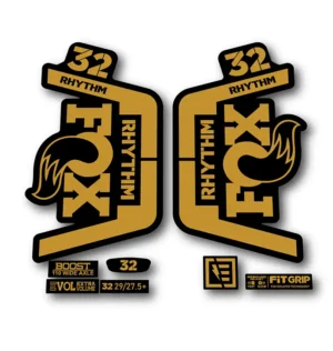 Fox 32 Rhythm Fork Stickers 2018 2019 gold