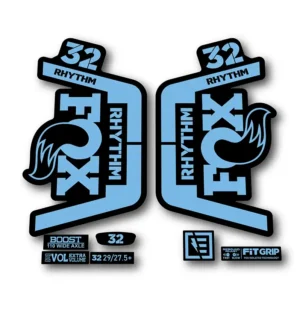 Fox 32 Rhythm Fork Stickers 2018 2019 light blue