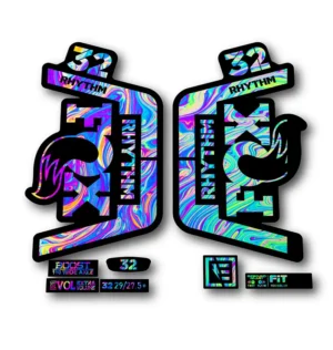 Fox 32 Rhythm Fork Stickers 2018 2019 oilslick