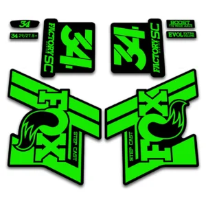 Fox 34 FACTORY Step Cast fork stickers 2019 2020 fluorescent green