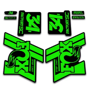 Fox 34 FACTORY Step Cast fork stickers 2019 2020 fluorescent green