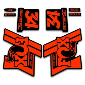 Fox 34 FACTORY Step Cast fork stickers 2019 2020 fluorescent orange