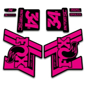 Fox 34 FACTORY Step Cast fork stickers 2019 2020 fluorescent pink