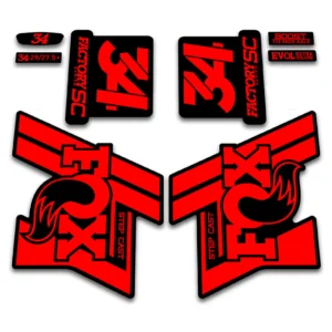 Fox 34 FACTORY Step Cast fork stickers 2019 2020 fluorescent red