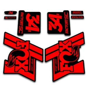 Fox 34 FACTORY Step Cast fork stickers 2019 2020 fluorescent red