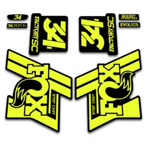 Fox 34 FACTORY Step Cast fork stickers 2019 2020 fluorescent yellow