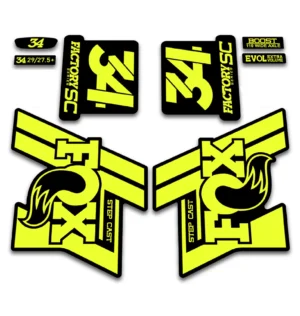 Fox 34 FACTORY Step Cast fork stickers 2019 2020 fluorescent yellow