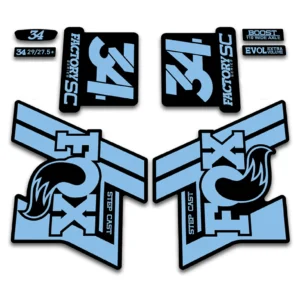 Fox 34 FACTORY Step Cast fork stickers 2019 2020 light blue
