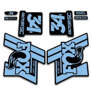 Fox 34 FACTORY Step Cast fork stickers 2019 2020 light blue