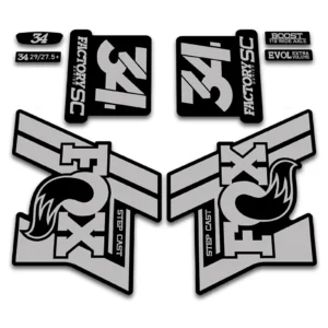 Fox 34 FACTORY Step Cast fork stickers 2019 2020 silver grey