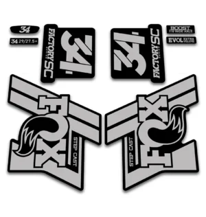 Fox 34 FACTORY Step Cast fork stickers 2019 2020 silver grey