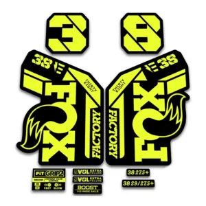 Fox 38 Ebike Fork Stickers 2021 Grip2 fluorescent yellow