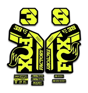 Fox 38 Ebike Fork Stickers 2021 Grip2 fluorescent yellow