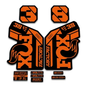 Fox 38 Ebike Fork Stickers 2021 Grip2 orange