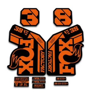 Fox 38 Ebike Fork Stickers 2021 Grip2 orange