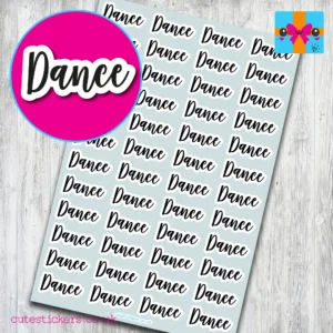 dance planner stickers