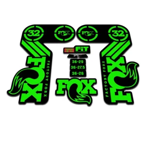 FOX 32 Heritage Fork Stickers 2015 fluorescent green