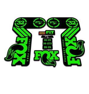 FOX 32 Heritage Fork Stickers 2015 fluorescent green