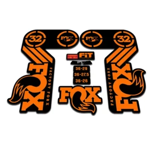FOX 32 Heritage Fork Stickers 2015 fluorescent orange