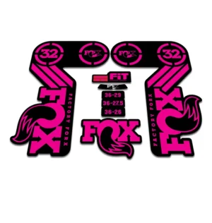FOX 32 Heritage Fork Stickers 2015 fluorescent pink