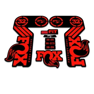 FOX 32 Heritage Fork Stickers 2015 fluorescent red