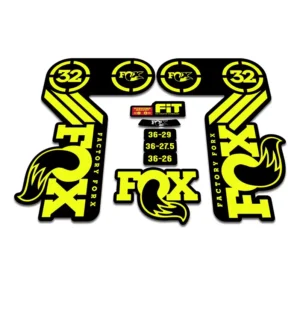 FOX 32 Heritage Fork Stickers 2015 fluorescent yellow
