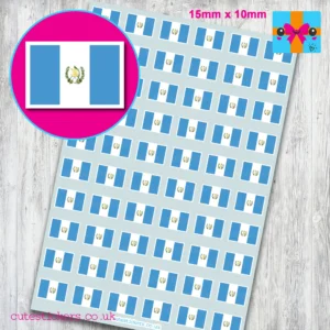 guatemalan flag stickers 15mm x 10mm