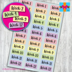 weeks 1 - 12 planner stickers