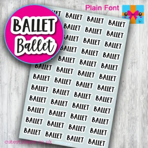 Ballet planner stickers PLAIN