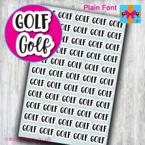 Golf Planner Stickers PLAIN