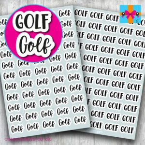 Golf planner stickers