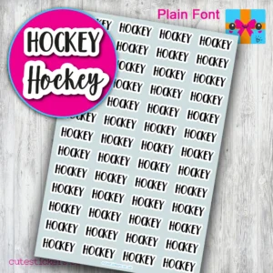 Hockey Planner Stickers PLAIN font