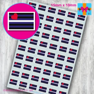 bdsm leather flag stickers 15mm x 10mm