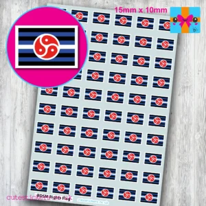 bdsm rights flag stickers 15mm