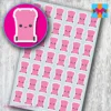 cute kawaii pink wheelie bin planner stickers