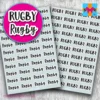 rugby planner stickers