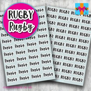 rugby planner stickers