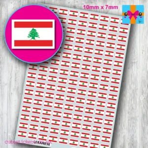 Lebanese Lebanon Flag Stickers 10mm