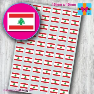 Lebanese Lebanon Flag Stickers 15mm