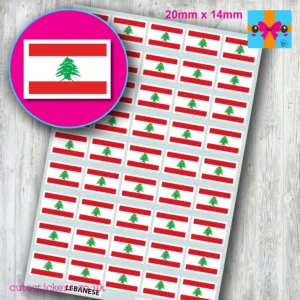 Lebanese Lebanon Flag Stickers 20mm