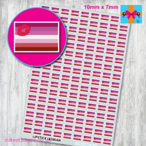 small Lipstick Lesbian flag stickers 10mm