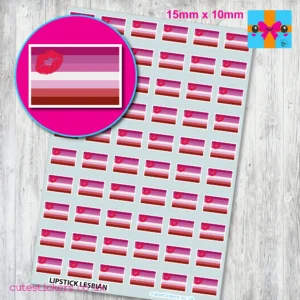 Lipstick Lesbian flag stickers 15mm