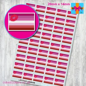 Lipstick Lesbian flag stickers 20mm
