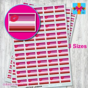 Lipstick Lesbian flag stickers 3 sizes