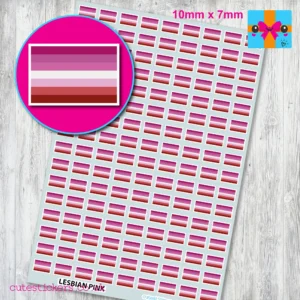 small Pink Lesbian flag stickers 10mm