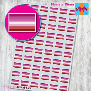Pink Lesbian flag stickers 15mm