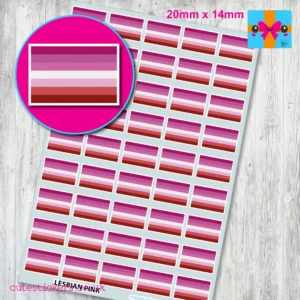 Pink Lesbian flag stickers 20mm