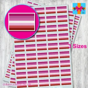 Pink Lesbian flag stickers 3 sizes
