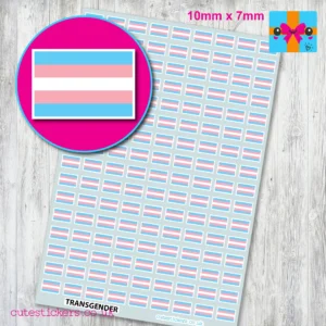small Transgender flag stickers 10mm